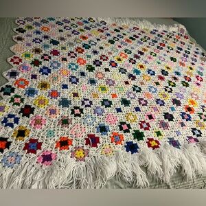 Source Unknown Multicolor Crochet Blanket